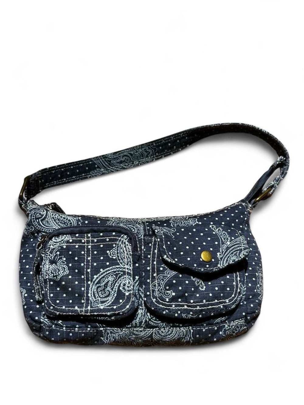 Mossimo Supply Co. Navy Paisley Shoulder Bag